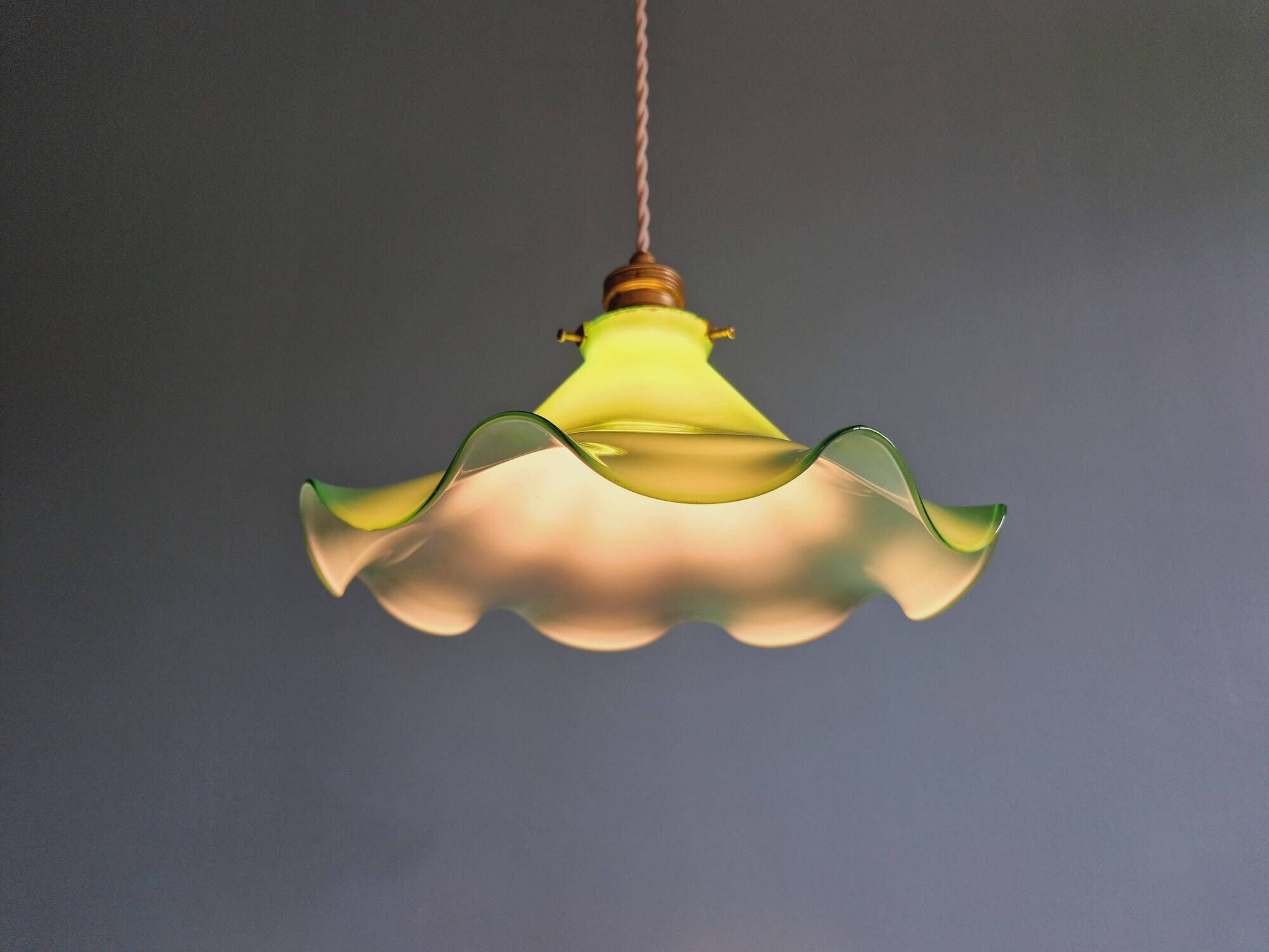 Vintage pendant light in opaline 1960s 1970s