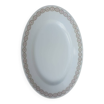 plat ovale porcelaine de Limoges guirlande de roses