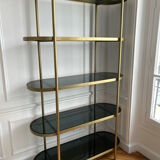 Shelf on brass and smoked glass feet