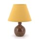Guy Baudat stoneware ball lamp, yellow lampshade, 1970s
