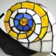 Tiffany-style lamp in the shape of a snail.