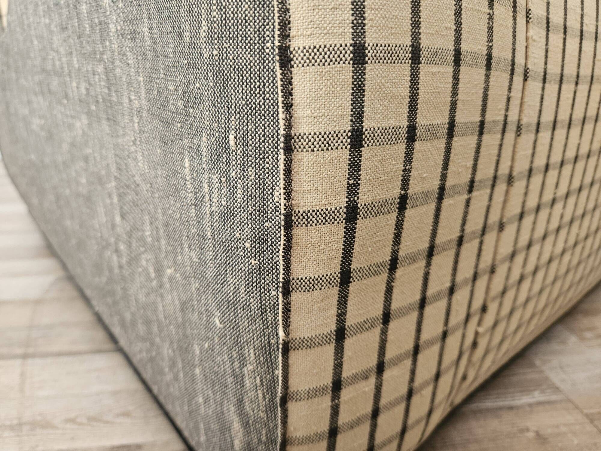 1970s modular sofa in plaid fabric