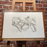 Framed horse drawing.