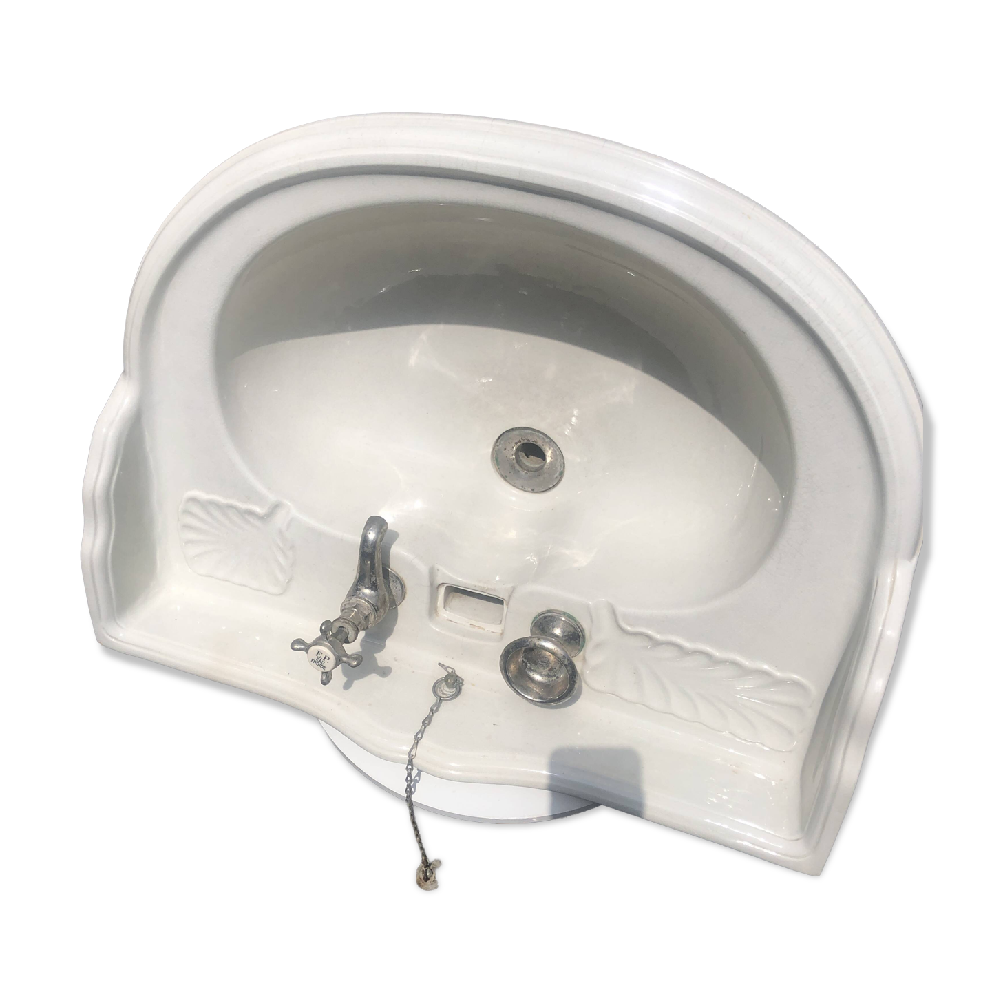 Lavabo ancien mural en porcelaine anglaise Torcher – Robinetterie d'origine