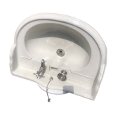 Antique wall-mounted porcelain sink by Torcher – Original fittings