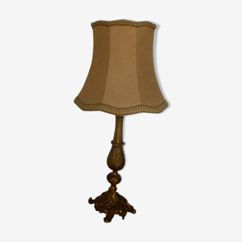 Antique gold metal lamp and fabric Lampshade