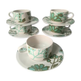 Set of 5 cups Villeroy and Boch scarlett