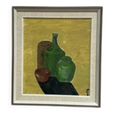 Original Oil on Panel "Still Life" by S. Jesso, Signed, Vintage & Framed 43×49cm