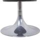 Low cylindrical black stool with steel base. 1970s