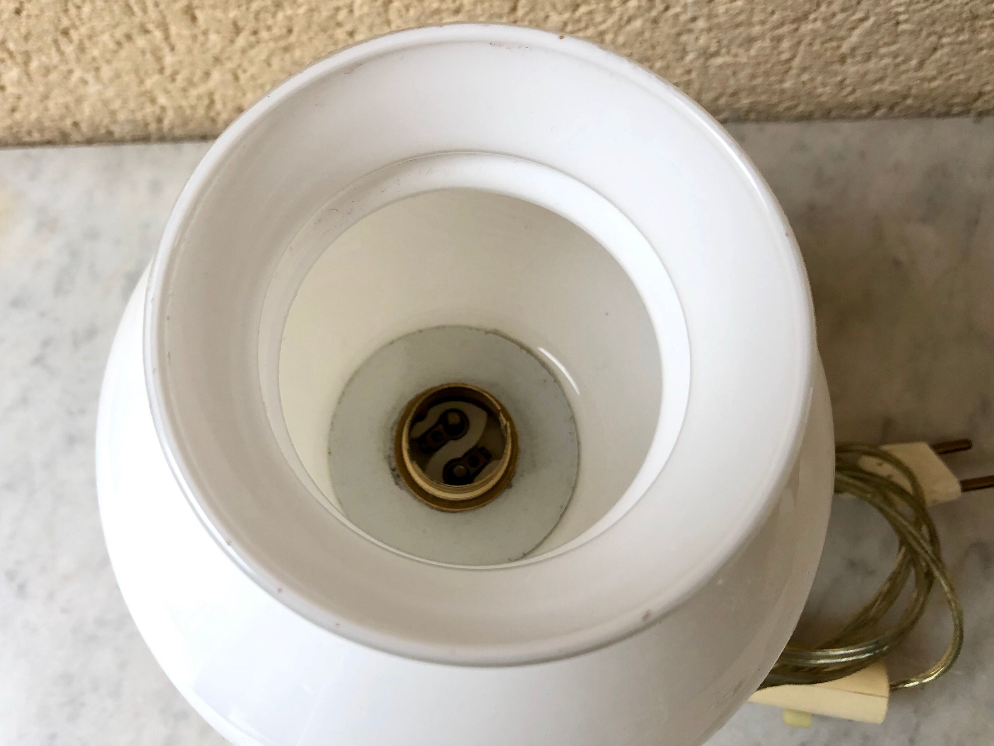 Bedside lamp glass opalin vintage 70