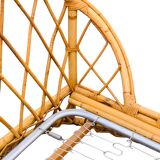 Rattan basket bed 90x190 vintage 1960