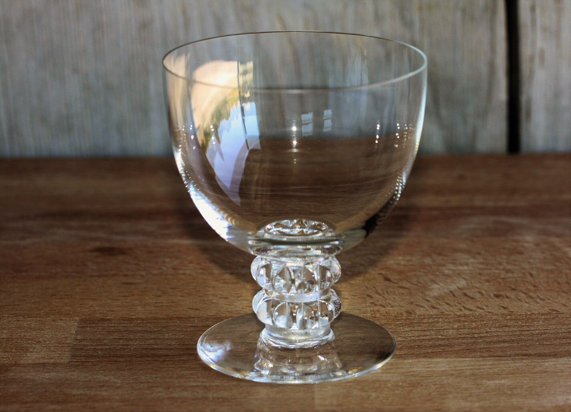 Series of 6 Lalique crystal wine glasses model Vougeot