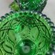 Set of 6 green molded glass glasses