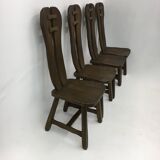Set of 4 Belgian Brutalist Dining Chairs from De Puydt, 1970’s