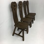 Set of 4 Belgian Brutalist Dining Chairs from De Puydt, 1970’s