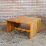 Vintage Scandinavian coffee table from the 1970s, made of pinewood, minimal