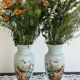 Pair of 19th century opaline glass vases signed