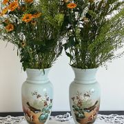 Pair of 19th century opaline glass vases signed