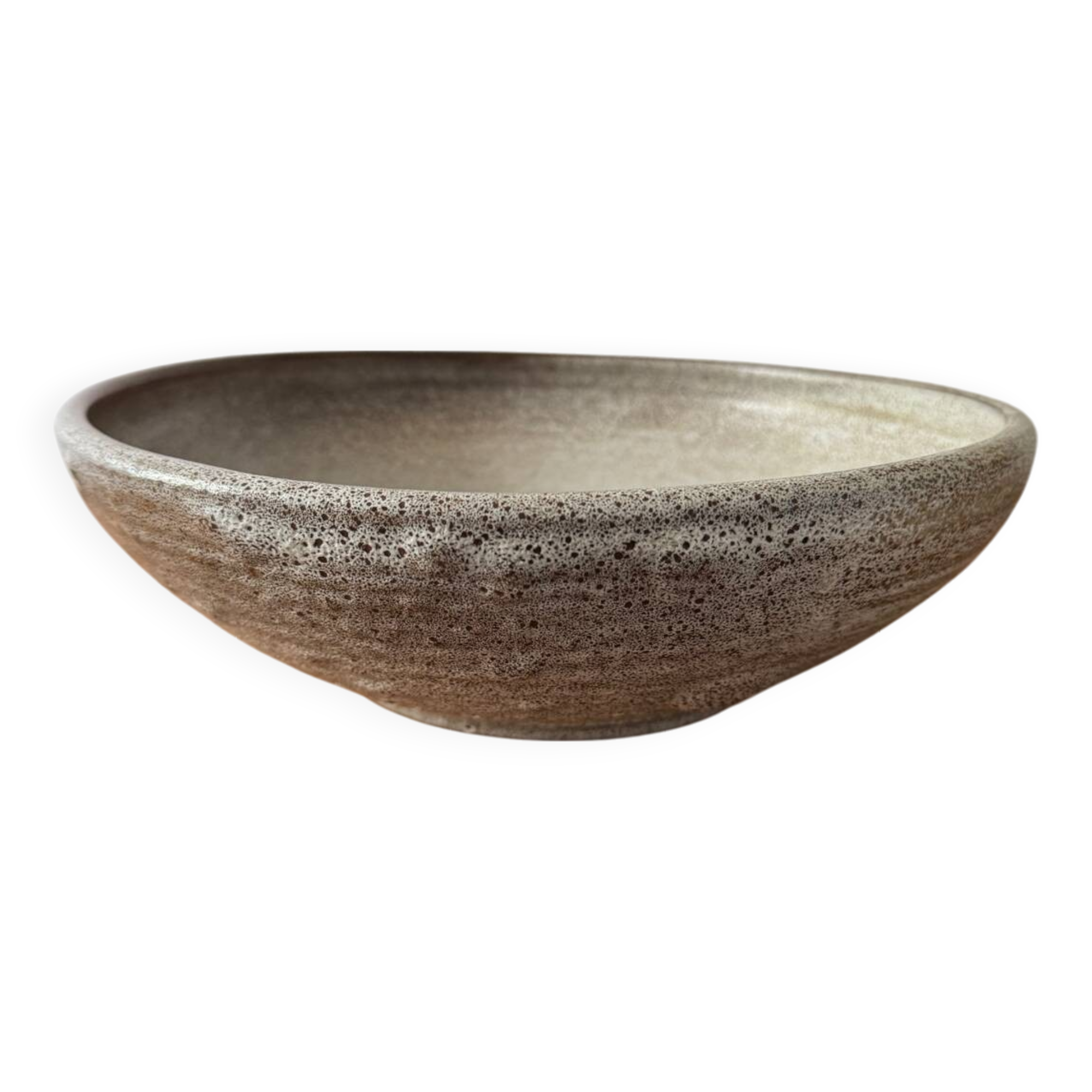 Large glazed stoneware bowl from the 60s