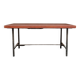 Rectangular steel and wood table