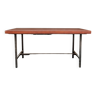 Rectangular steel and wood table