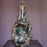 Glazed terracotta ceramic lamp from the 1950s and 1960s.