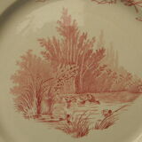Assiette plate en faience de Pexonne décor champetre.