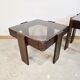1970s Meblo Frattini Nesting Tables with Smoked Glass