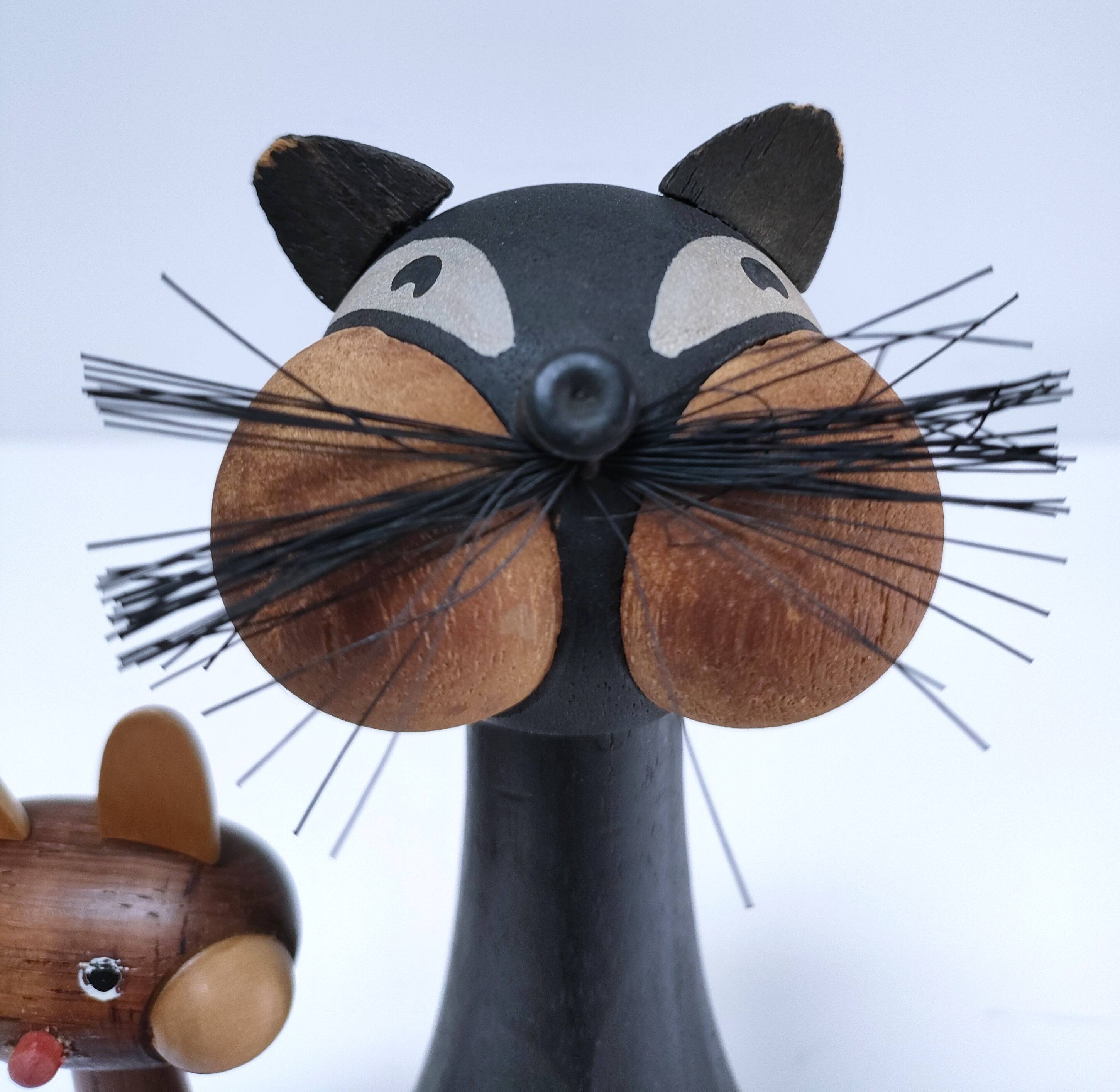 Deux chats bois design scandinave années 60 Laurids Lonborg