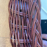 Oval wicker rattan mirror