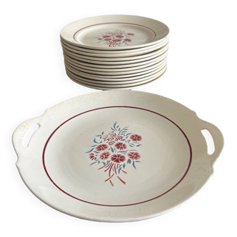 Service de 13 assiettes et un plat Badonviller