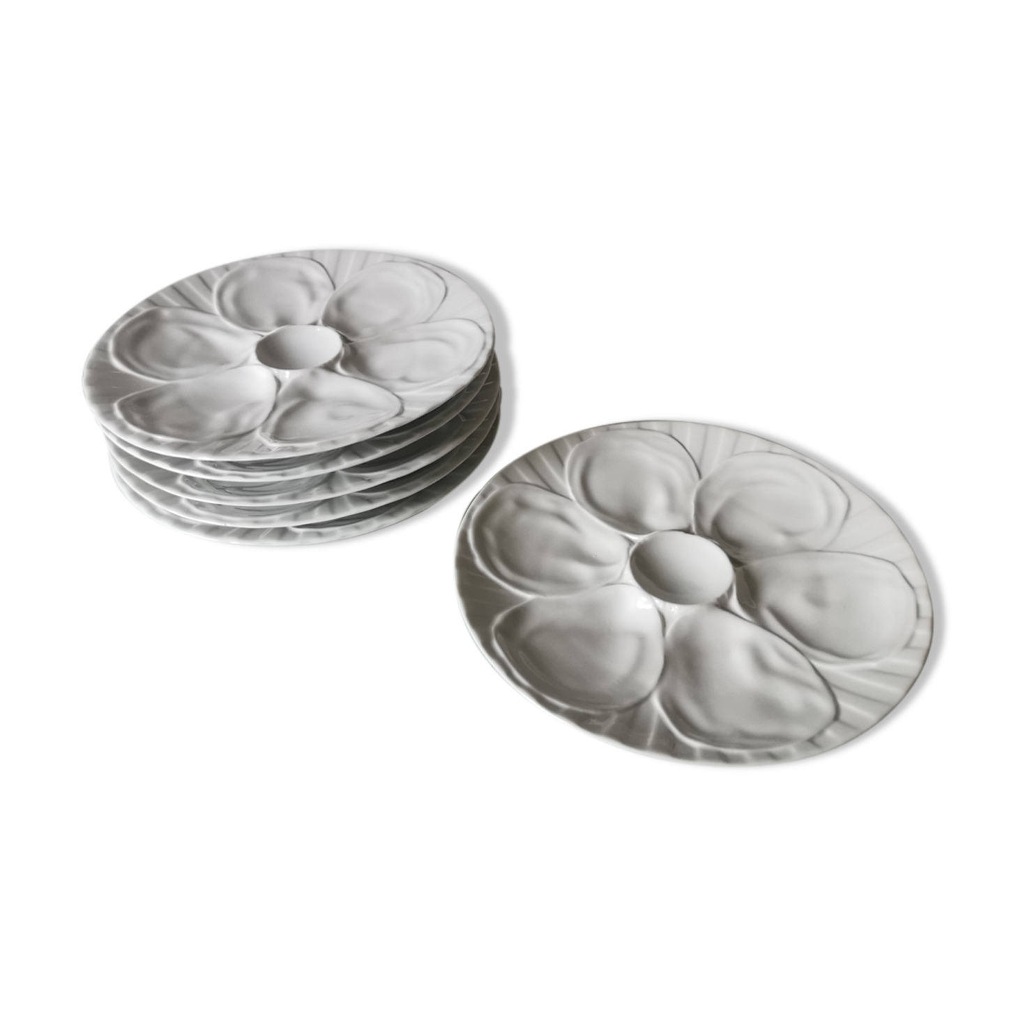 Ensemble de 6 assiettes Pillivuyt porcelaine blanche