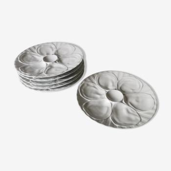 Ensemble de 6 assiettes Pillivuyt porcelaine blanche