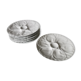 Ensemble de 6 assiettes Pillivuyt porcelaine blanche