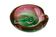Cendrier avec pilon en verre vert et fushia, Murano Sommerso, 17x6cm