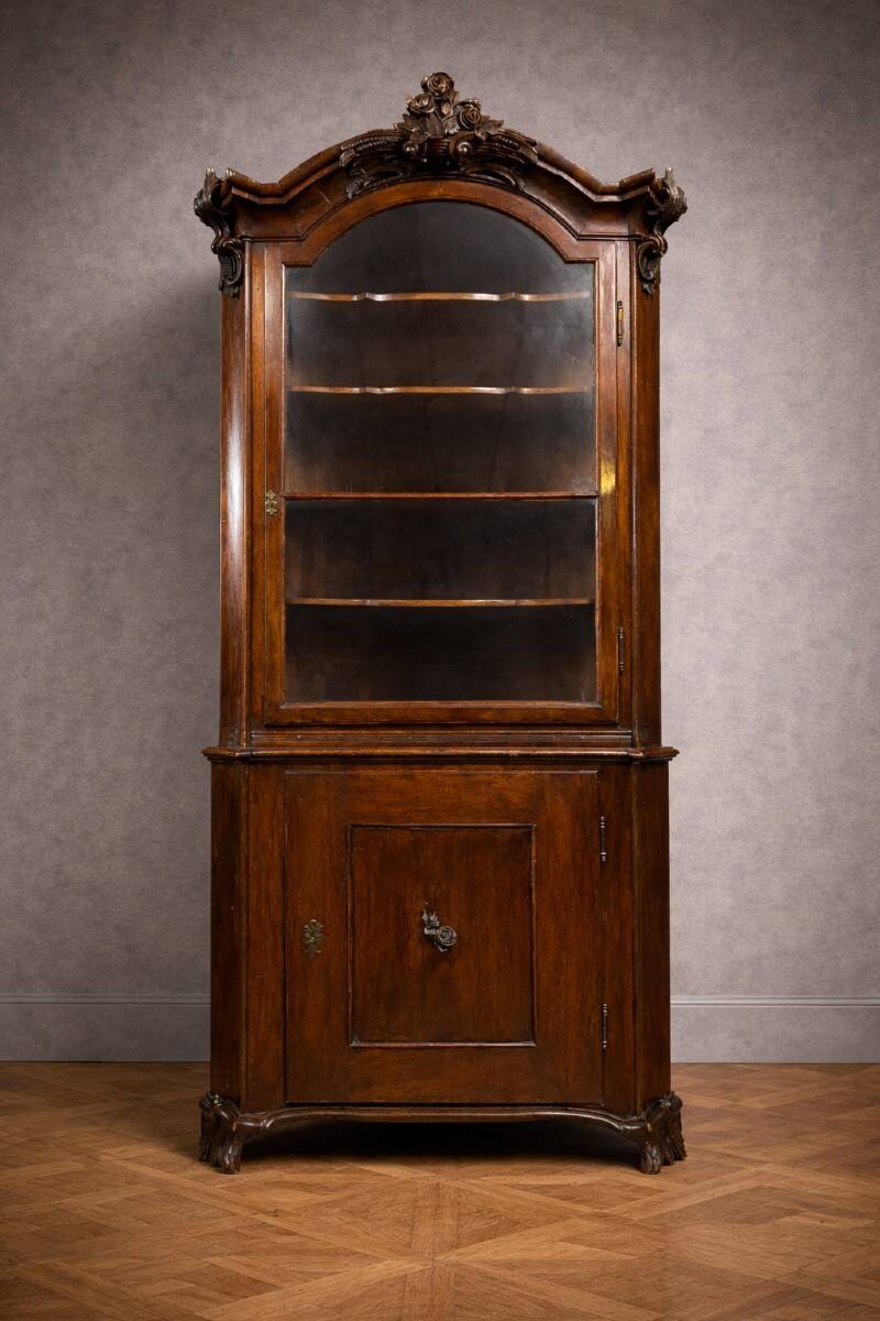Bibliothéque d'angle époque Napoléon III en acajou