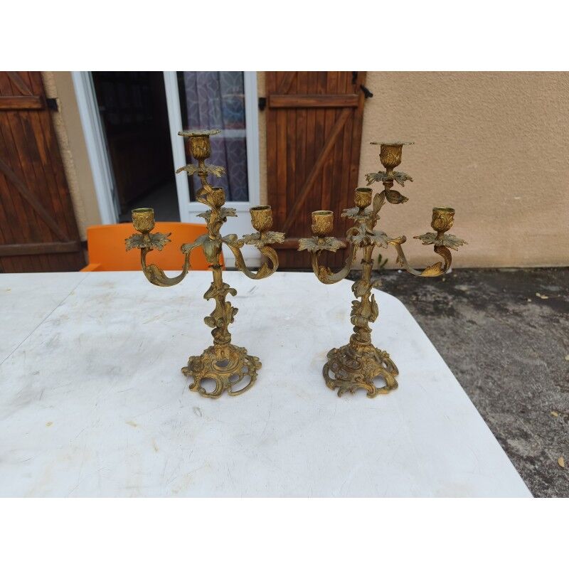 Paire de candélabres en bronze XIXe siècle
