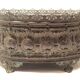 Old planter decorations medallion brass / bronze deco flower garden