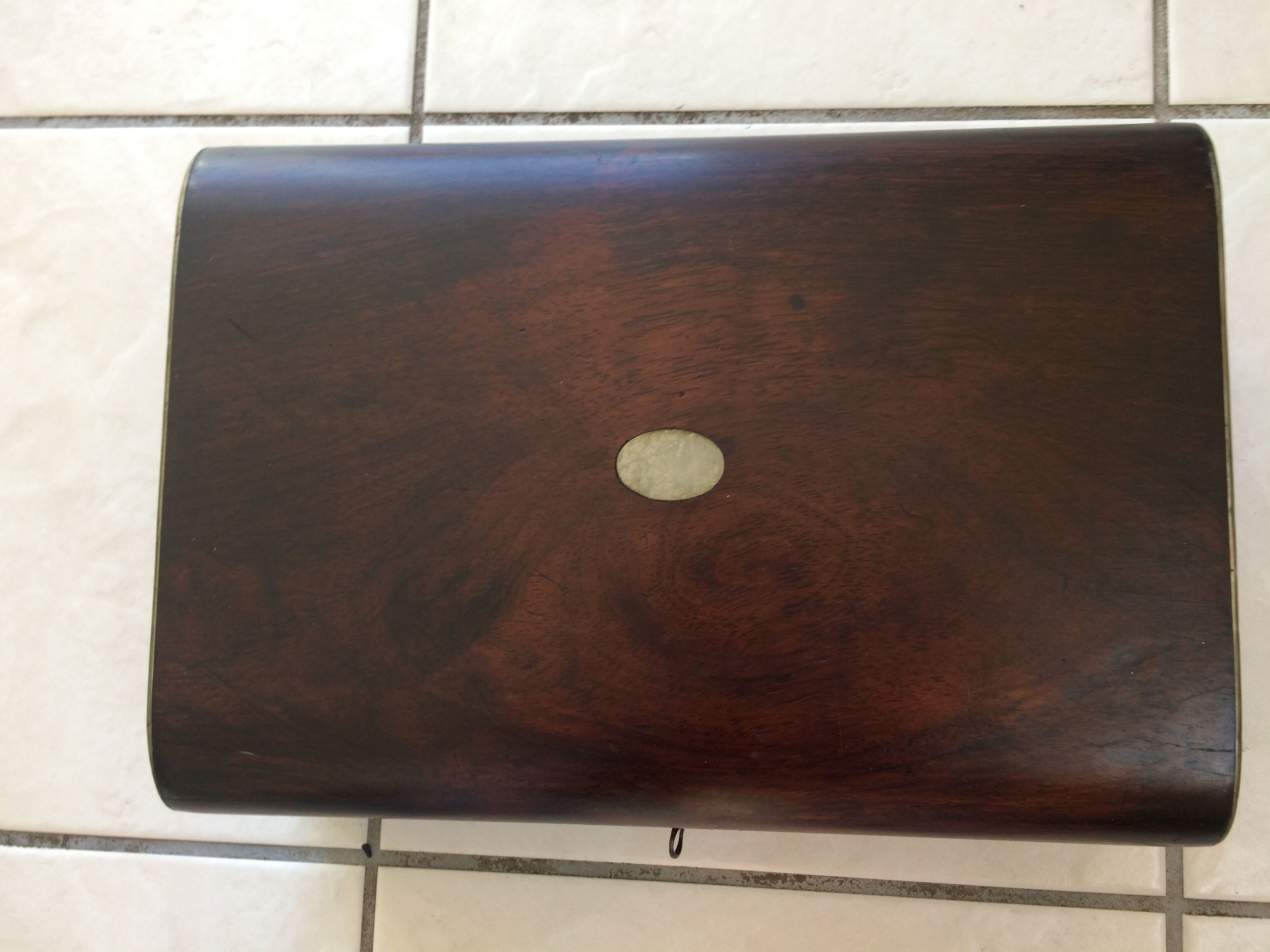 Large old cabinet in mahogany. Interior blonde wood.