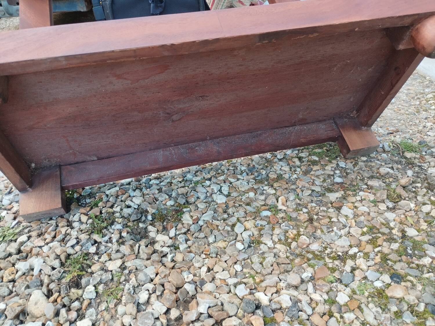 Console in old Empire style with a wooden frame and marble top.