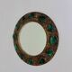 Italian mid-century mirror by Creaciones Gobesso, green Murano rock crystals, 1960s