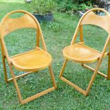 Pair of modernist pliantes chaises design 1950-60