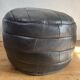 Pouf / Footrest black patchwork leather De Sede