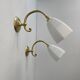 Pair of vintage opaline antique wall lamps