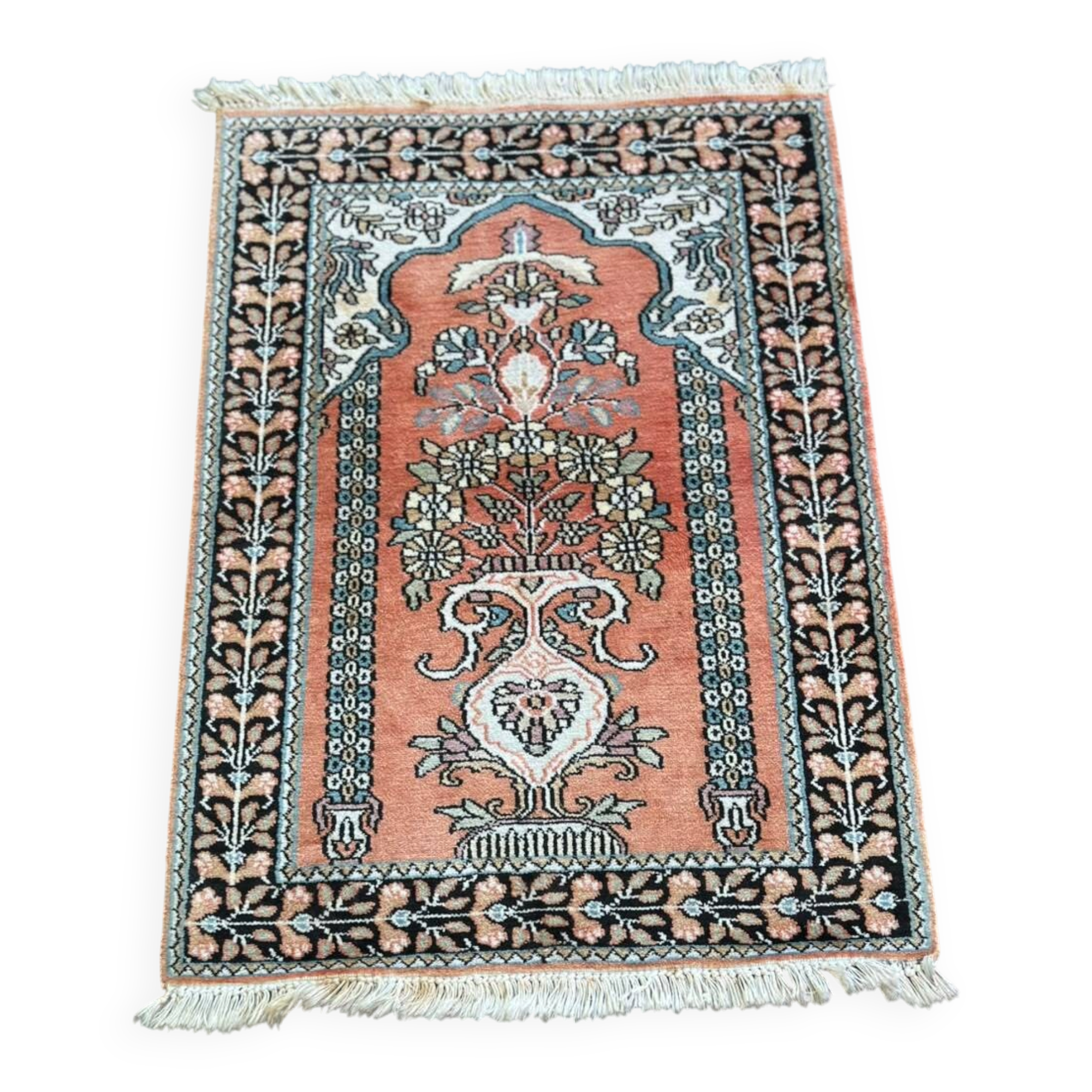 Turkish Persian Carpet Handwoven in Vegetable Silk (Bazaar 54 Istanbul) – 90x65 cm