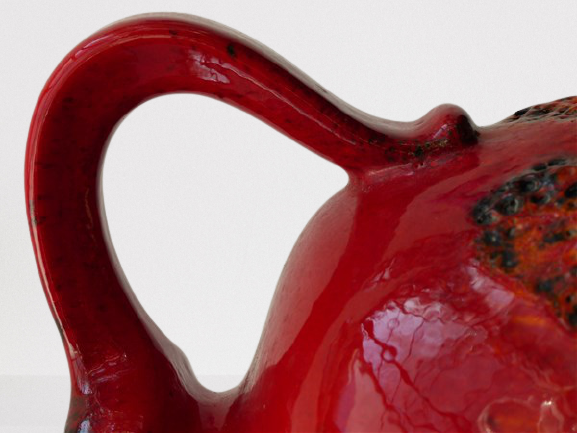 Scheurich West Germany 1960s red lash vase