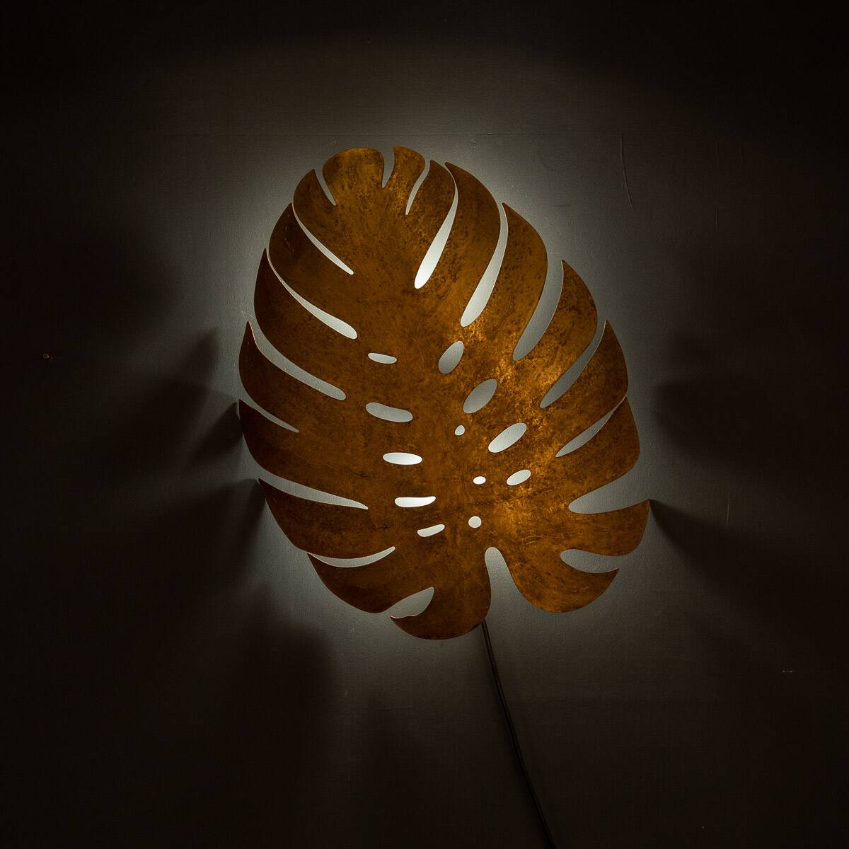 Wonderful 20thc spanish set of six leaf wall lights c.1970