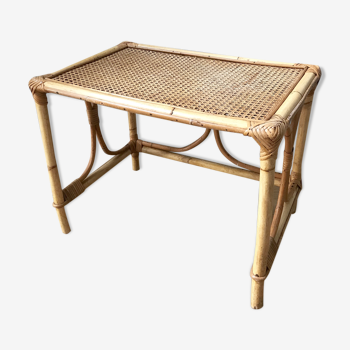 Rattan coffee table with canning tray