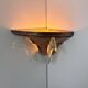 Art deco corner wall light, copper and glass, France 1930