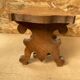 Ancien Tabouret Banc Communion Bois Sculpté + Monogramme Metal Début XXe